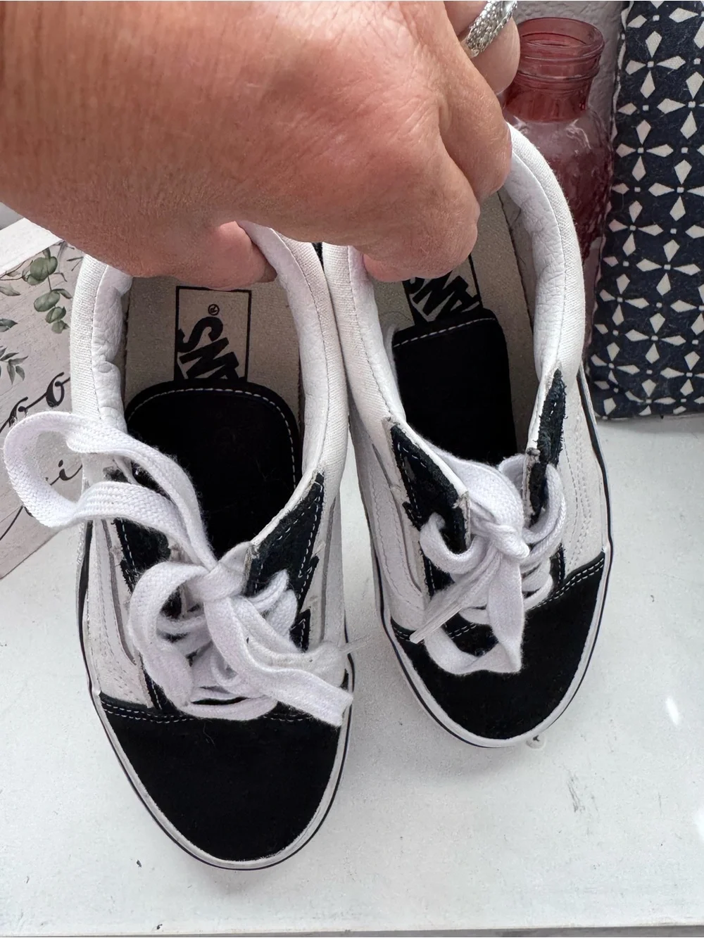 VANS 5 lightning bolt black & white